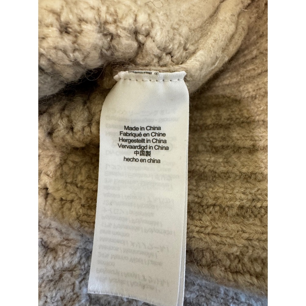 J‎ Crew Cable Knit Chunky Oversized Cardigan Sweater Women L Merino Alpaca Wool - Picture 6 of 10